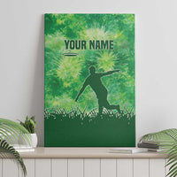 Custom Disc Golf Canvas Wall Art with Green Tie Dye Basket and Player Silhouette - Wonder Print Shop