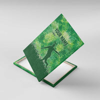 Custom Disc Golf Canvas Wall Art with Green Tie Dye Basket and Player Silhouette - Wonder Print Shop
