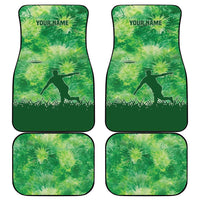 Custom Disc Golf Car Mats with Green Tie Dye Basket and Player Silhouette - Wonder Print Shop
