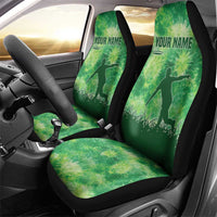 Custom Disc Golf Car Seat Cover with Green Tie Dye Basket and Player Silhouette - Wonder Print Shop
