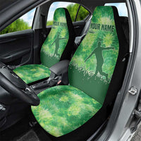 Custom Disc Golf Car Seat Cover with Green Tie Dye Basket and Player Silhouette - Wonder Print Shop
