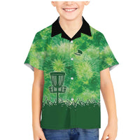 Custom Disc Golf Family Matching Mermaid Dress and Hawaiian Shirt with Green Tie Dye Basket and Player Silhouette - Wonder Print Shop