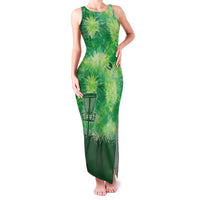 Custom Disc Golf Family Matching Tank Maxi Dress and Hawaiian Shirt with Green Tie Dye Basket and Player Silhouette - Wonder Print Shop