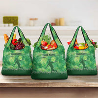 Custom Disc Golf Grocery Bag with Green Tie Dye Basket and Player Silhouette - Wonder Print Shop
