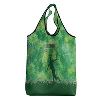Custom Disc Golf Grocery Bag with Green Tie Dye Basket and Player Silhouette - Wonder Print Shop