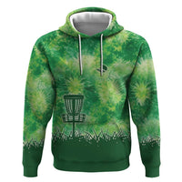 Custom Disc Golf Hoodie with Green Tie Dye Basket and Player Silhouette - Wonder Print Shop