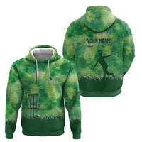 Custom Disc Golf Hoodie with Green Tie Dye Basket and Player Silhouette - Wonder Print Shop