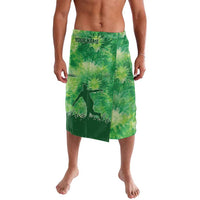 Custom Disc Golf Lavalava with Green Tie Dye Basket and Player Silhouette - Wonder Print Shop