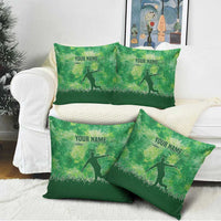 Custom Disc Golf Pillow Cover with Green Tie Dye Basket and Player Silhouette - Wonder Print Shop