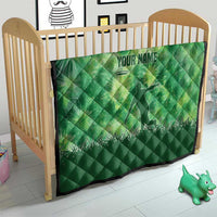 Custom Disc Golf Quilt with Green Tie Dye Basket and Player Silhouette - Wonder Print Shop