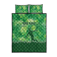 Custom Disc Golf Quilt Bed Set with Green Tie Dye Basket and Player Silhouette - Wonder Print Shop