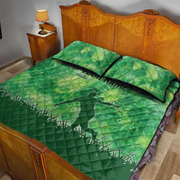 Custom Disc Golf Quilt Bed Set with Green Tie Dye Basket and Player Silhouette - Wonder Print Shop