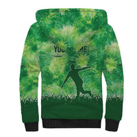 Custom Disc Golf Sherpa Hoodie with Green Tie Dye Basket and Player Silhouette - Wonder Print Shop