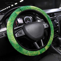 Disc Golf Steering Wheel Cover with Green Tie Dye Basket and Player Silhouette - Wonder Print Shop