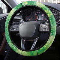Disc Golf Steering Wheel Cover with Green Tie Dye Basket and Player Silhouette - Wonder Print Shop