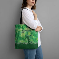 Custom Disc Golf Tote Bag with Green Tie Dye Basket and Player Silhouette - Wonder Print Shop