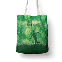 Custom Disc Golf Tote Bag with Green Tie Dye Basket and Player Silhouette - Wonder Print Shop