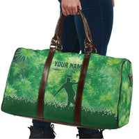 Custom Disc Golf Travel Bag with Green Tie Dye Basket and Player Silhouette - Wonder Print Shop