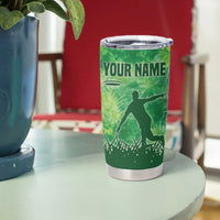 Custom Disc Golf Tumbler Cup with Green Tie Dye Basket and Player Silhouette - Wonder Print Shop