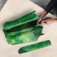 Custom Disc Golf Umbrella with Green Tie Dye Basket and Player Silhouette - Wonder Print Shop