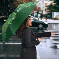 Custom Disc Golf Umbrella with Green Tie Dye Basket and Player Silhouette - Wonder Print Shop