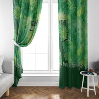 Custom Disc Golf Window Curtain with Green Tie Dye Basket and Player Silhouette - Wonder Print Shop