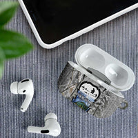 Custom Bluegill Ice Fishing Winter Camo AirPods Case with Snowy Forest Background Colorful Fish - Wonder Print Shop