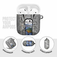 Custom Bluegill Ice Fishing Winter Camo AirPods Case with Snowy Forest Background Colorful Fish - Wonder Print Shop