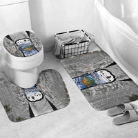 Custom Bluegill Ice Fishing Winter Camo Bathroom Set with Snowy Forest Background Colorful Fish - Wonder Print Shop