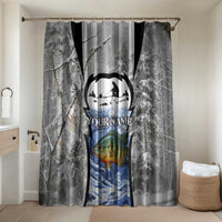 Custom Bluegill Ice Fishing Winter Camo Bathroom Set with Snowy Forest Background Colorful Fish - Wonder Print Shop