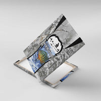 Custom Bluegill Ice Fishing Winter Camo Canvas Wall Art with Snowy Forest Background Colorful Fish - Wonder Print Shop