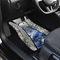 Custom Bluegill Ice Fishing Winter Camo Car Mats with Snowy Forest Background Colorful Fish - Wonder Print Shop