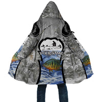 Custom Bluegill Ice Fishing Winter Camo Cloak with Snowy Forest Background Colorful Fish - Wonder Print Shop