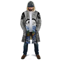 Custom Bluegill Ice Fishing Winter Camo Cloak with Snowy Forest Background Colorful Fish - Wonder Print Shop