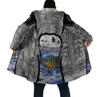 Custom Bluegill Ice Fishing Winter Camo Cloak with Snowy Forest Background Colorful Fish - Wonder Print Shop