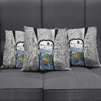 Custom Bluegill Ice Fishing Winter Camo Pillow Cover with Snowy Forest Background Colorful Fish - Wonder Print Shop