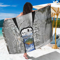 Custom Bluegill Ice Fishing Winter Camo Sarong with Snowy Forest Background Colorful Fish - Wonder Print Shop