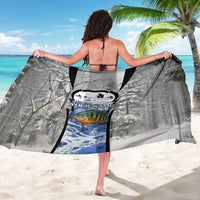 Custom Bluegill Ice Fishing Winter Camo Sarong with Snowy Forest Background Colorful Fish - Wonder Print Shop
