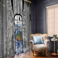 Custom Bluegill Ice Fishing Winter Camo Window Curtain with Snowy Forest Background Colorful Fish - Wonder Print Shop