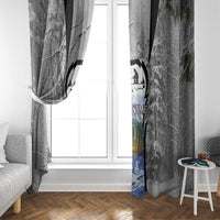 Custom Bluegill Ice Fishing Winter Camo Window Curtain with Snowy Forest Background Colorful Fish - Wonder Print Shop