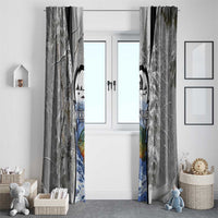 Custom Bluegill Ice Fishing Winter Camo Window Curtain with Snowy Forest Background Colorful Fish - Wonder Print Shop