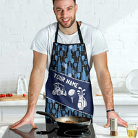 Custom Blue Wine Camo Pattern Golf Apron with Blue Golf Club Pattern Cart and Ball Graphic - Wonder Print Shop