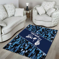 Custom Blue Wine Camo Pattern Golf Area Rug with Blue Golf Club Pattern Cart and Ball Graphic - Wonder Print Shop