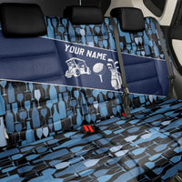 Custom Blue Wine Camo Pattern Golf Back Car Seat Cover with Blue Golf Club Pattern Cart and Ball Graphic - Wonder Print Shop