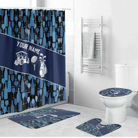 Custom Blue Wine Camo Pattern Golf Bathroom Set with Blue Golf Club Pattern Cart and Ball Graphic - Wonder Print Shop