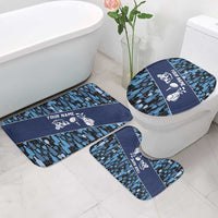 Custom Blue Wine Camo Pattern Golf Bathroom Set with Blue Golf Club Pattern Cart and Ball Graphic - Wonder Print Shop