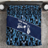 Custom Blue Wine Camo Pattern Golf Bedding Set with Blue Golf Club Pattern Cart and Ball Graphic - Wonder Print Shop