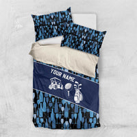 Custom Blue Wine Camo Pattern Golf Bedding Set with Blue Golf Club Pattern Cart and Ball Graphic - Wonder Print Shop