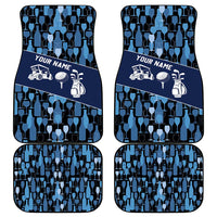 Custom Blue Wine Camo Pattern Golf Car Mats with Blue Golf Club Pattern Cart and Ball Graphic - Wonder Print Shop