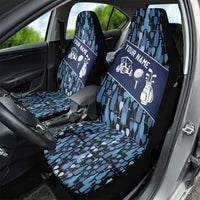 Custom Blue Wine Camo Pattern Golf Car Seat Cover with Blue Golf Club Pattern Cart and Ball Graphic - Wonder Print Shop